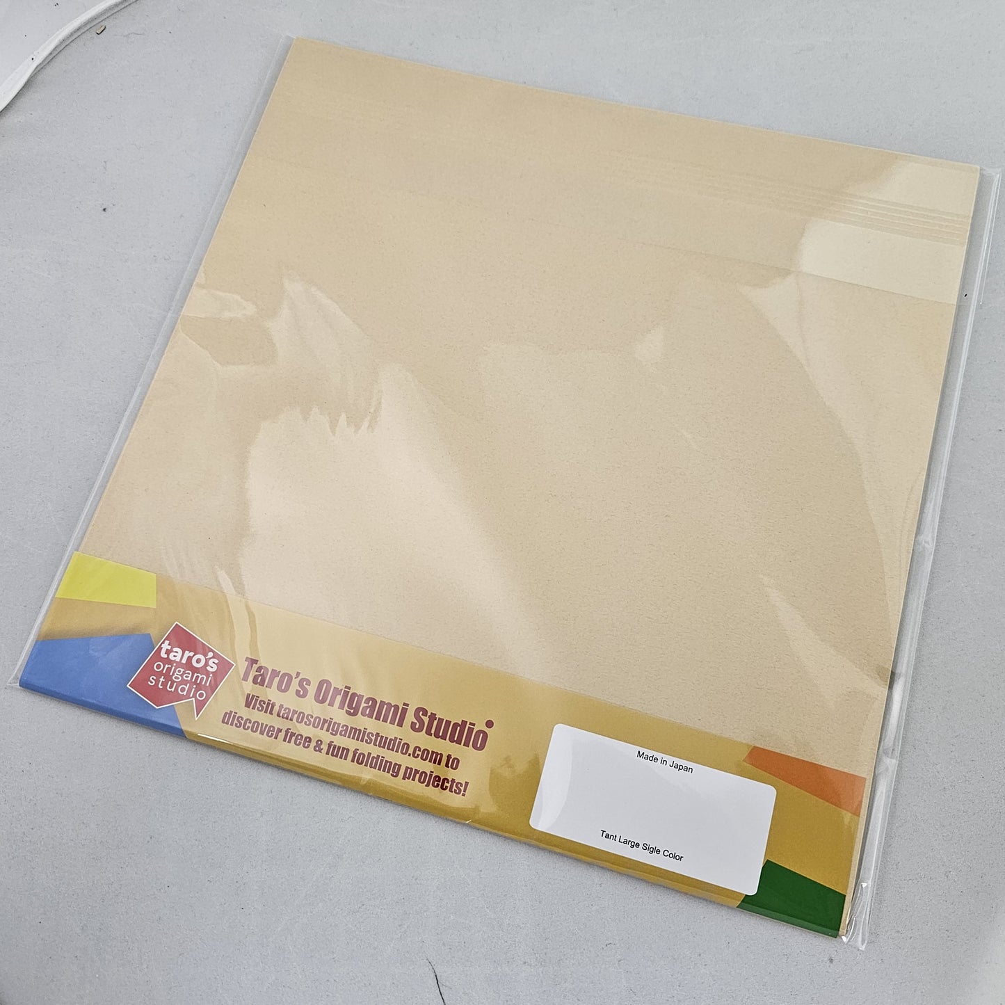 TANT Large 10 Inch (25 cm) Double Sided Single Color (Beige) 20 Sheets (All Same Color) for Origami Artist from Beginner to Expert (Made in Japan)