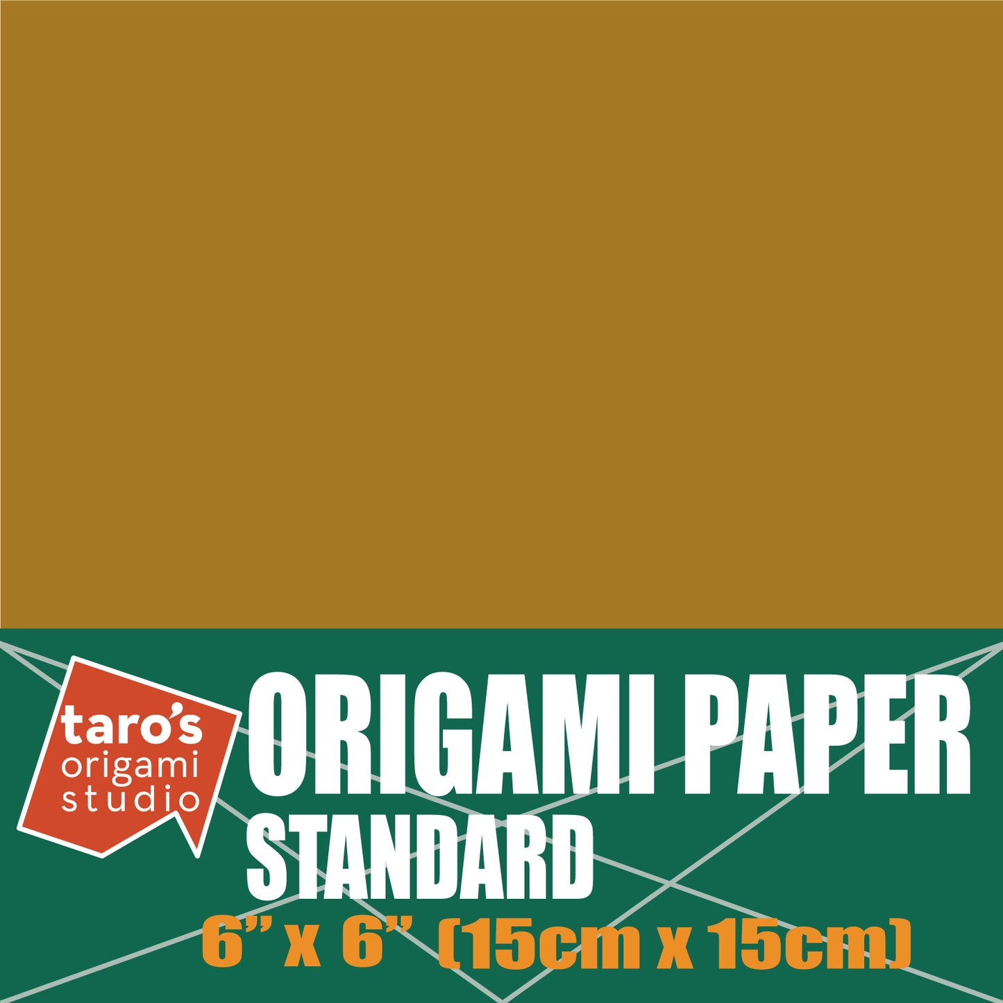 Standard 6 Inch One Sided Single Color (Ocher) 50 Sheets (All Same Color) Square Easy Fold Premium Japanese Paper for Beginners (Made in Japan)