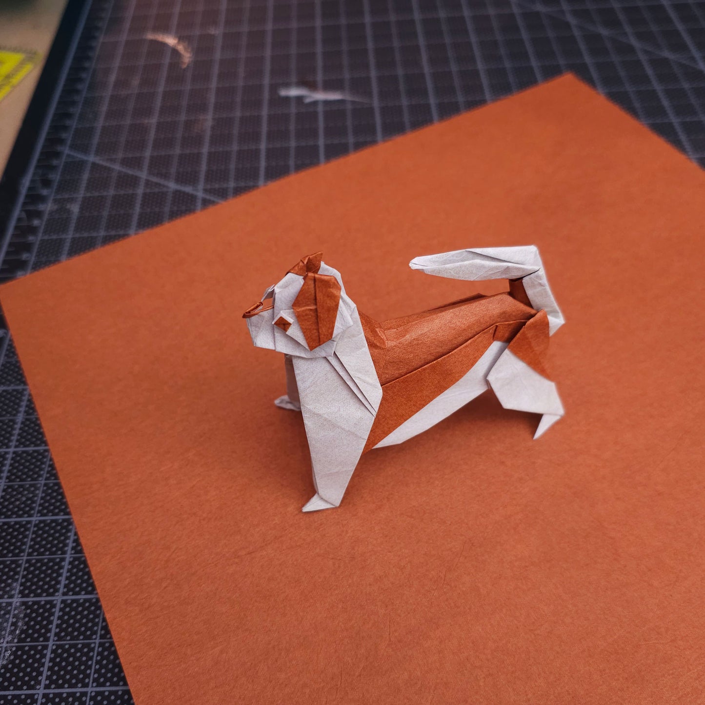 Triple Tissue Origami (Dual Color: light Brown/White) 13.5 inch, 10.5 inch, 6 inch, Handmade (Sold per sheet)