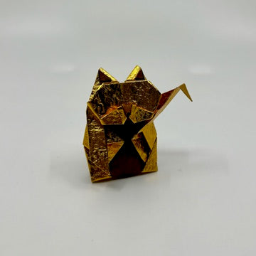 Duo Washi Crumpled single color Gold/Brown 7inch (18cm) 10sheets 金と茶の両面和紙折紙 もみ加工