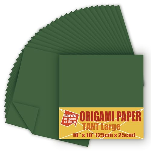 tant Large 10 inch (25 cm) Double Sided Single Color (Green) 20 Sheets