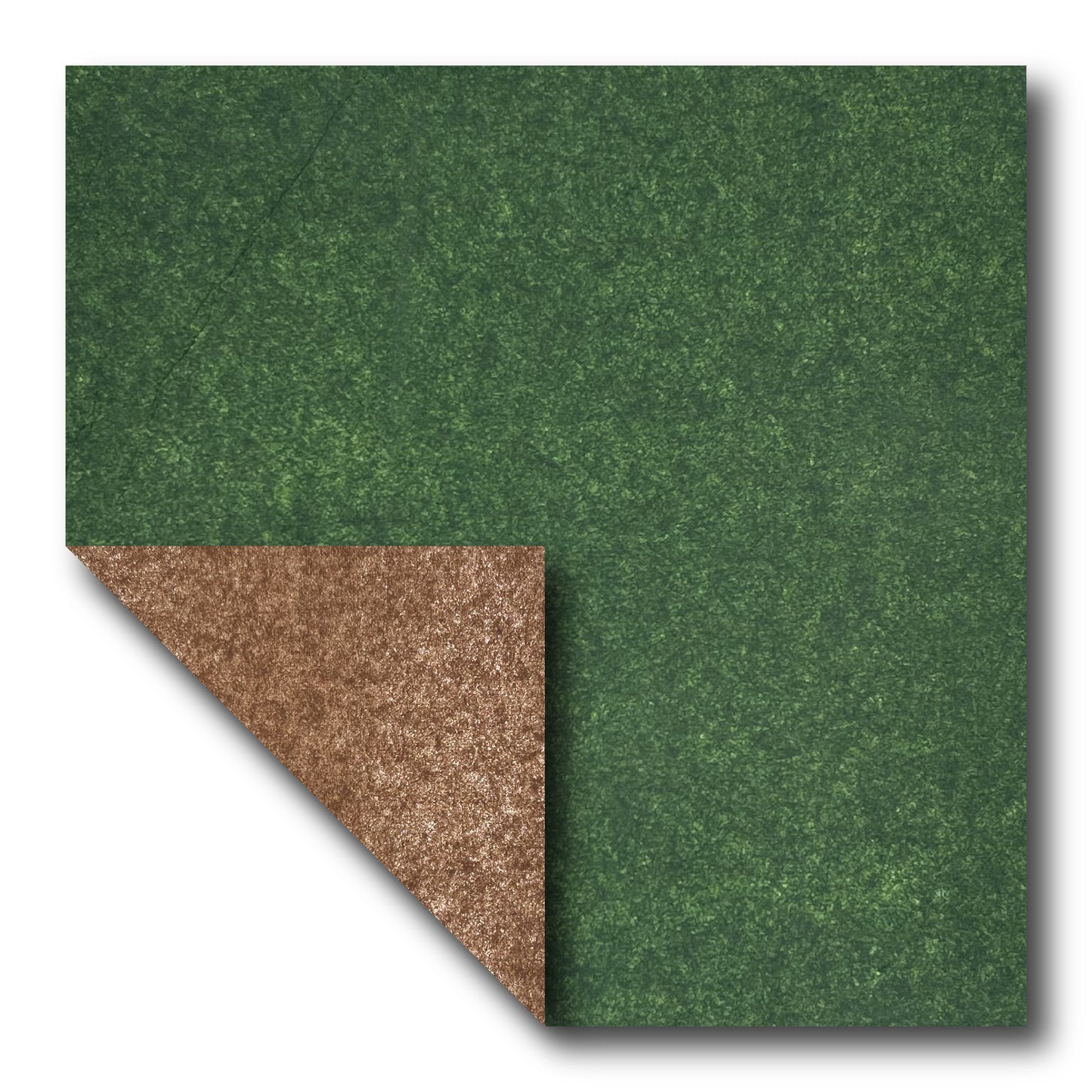 Double Tissue Foil Origami (Dual Color: Emerald/Brown) (Sold per sheet)