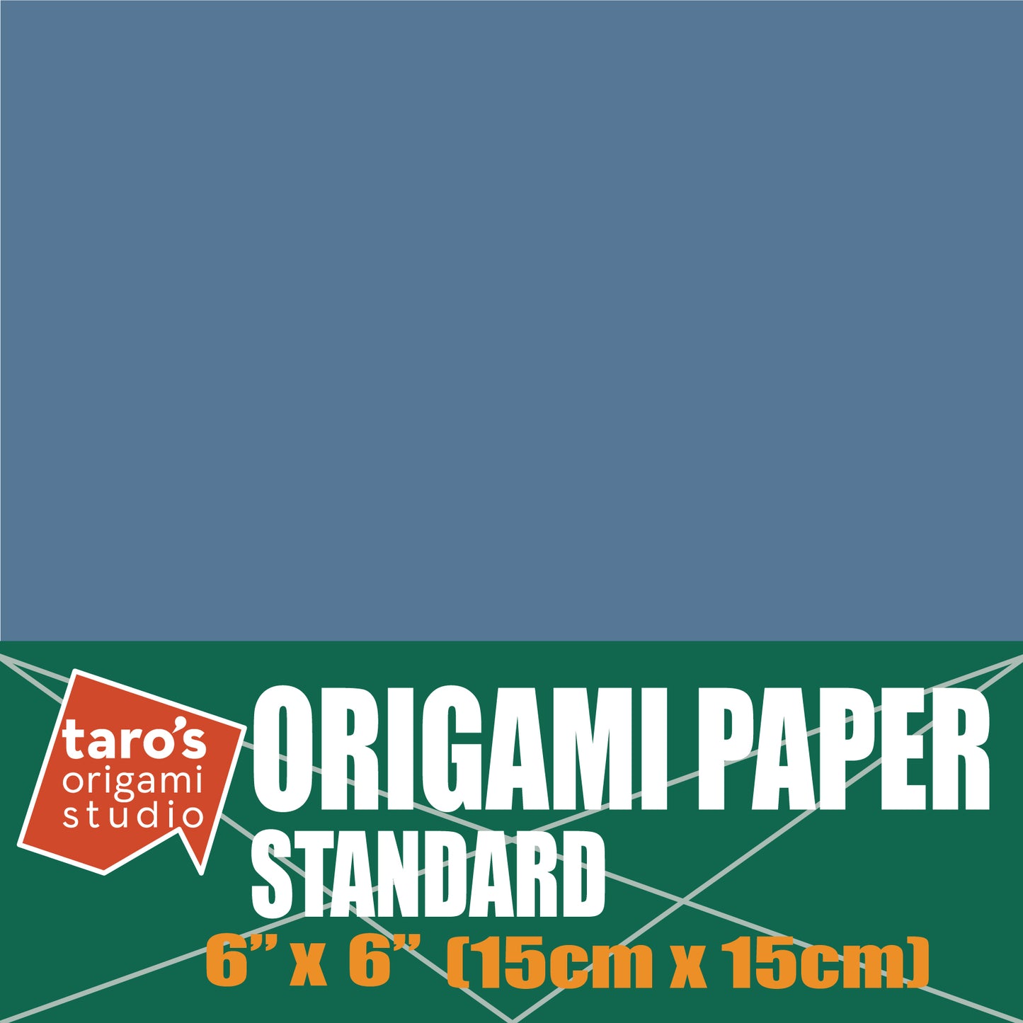 Standard 6 Inch One Sided Single Color (Blue Grey) 50 Sheets (All Same Color) Square Easy Fold Premium Japanese Paper for Beginners (Made in Japan)