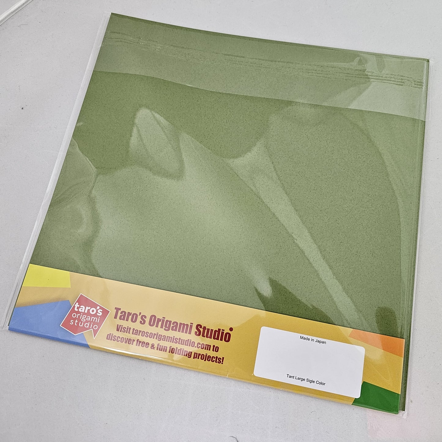TANT Large 10 Inch (25 cm) Double Sided Single Color (Moss Green) 20 Sheets (All Same Color) for Origami Artist from Beginner to Expert (Made in Japan)