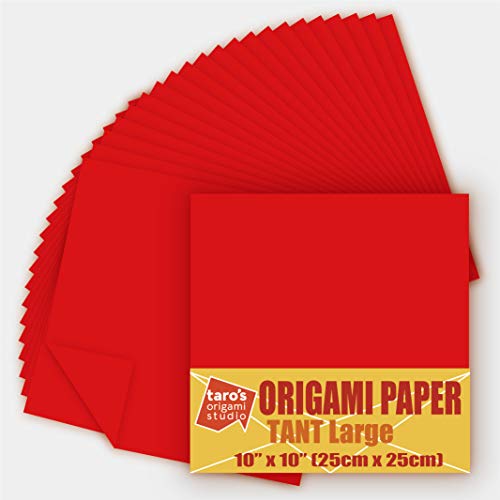 TANT Large 10 Inch (25 cm) Double Sided Single Color (Red) 20 Sheets