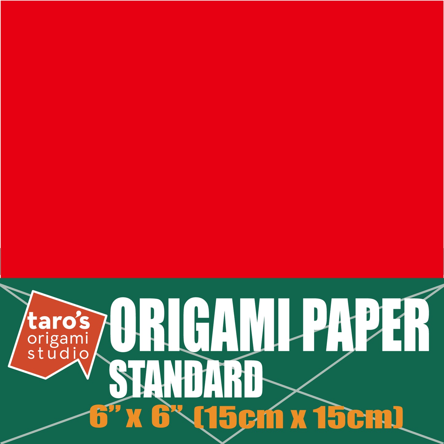 Standard 6 Inch One Sided Single Colors (Red) 50 Sheets (All Same Color) Square Easy Fold Premium Japanese Paper for Beginners (Made in Japan)