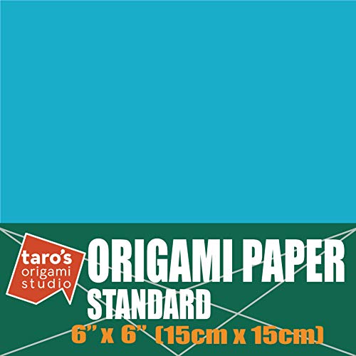 Standard 6 Inch One Sided Single Color (Light Blue) 50 Sheets (All Same Color) Square Easy Fold Premium Japanese Paper for Beginners (Made in Japan)