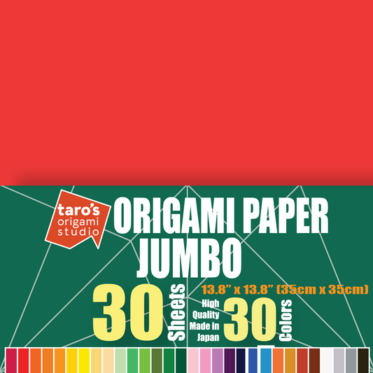 ジャンボサイズ35cm (13.8インチ)折り紙 片面30色/30 枚入りTaro's Origami Studio
