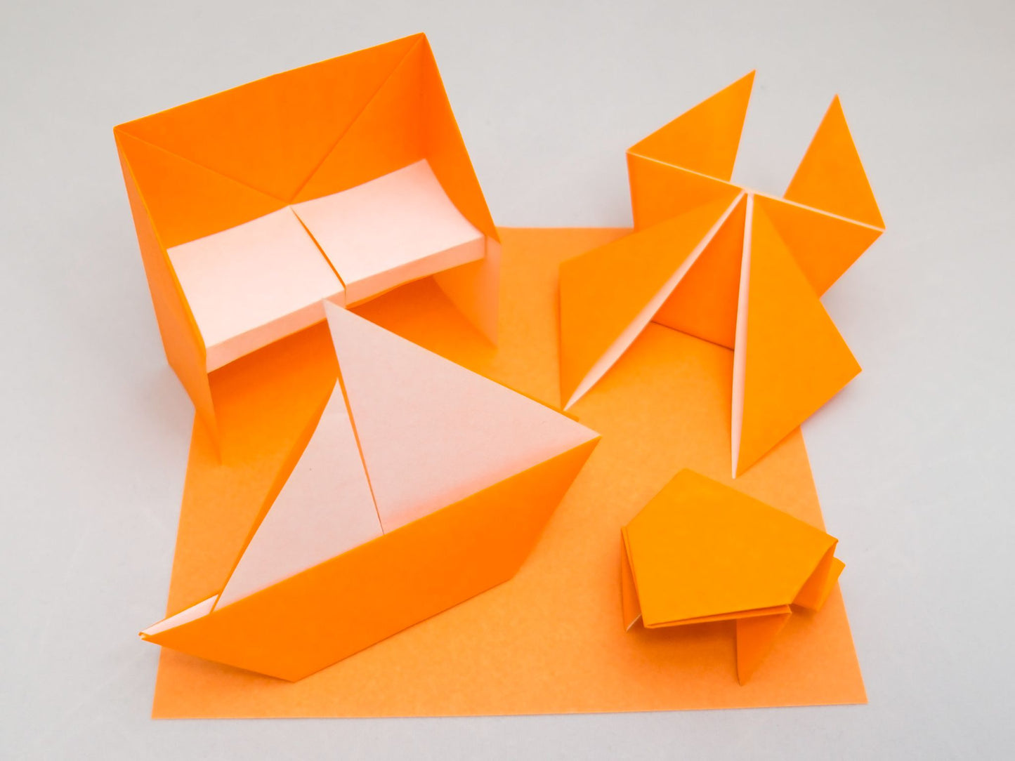 Standard 6 Inch One Sided Single Color (Orange) 50 Sheets (All Same Color) Square Easy Fold Premium Japanese Paper for Beginners (Made in Japan)