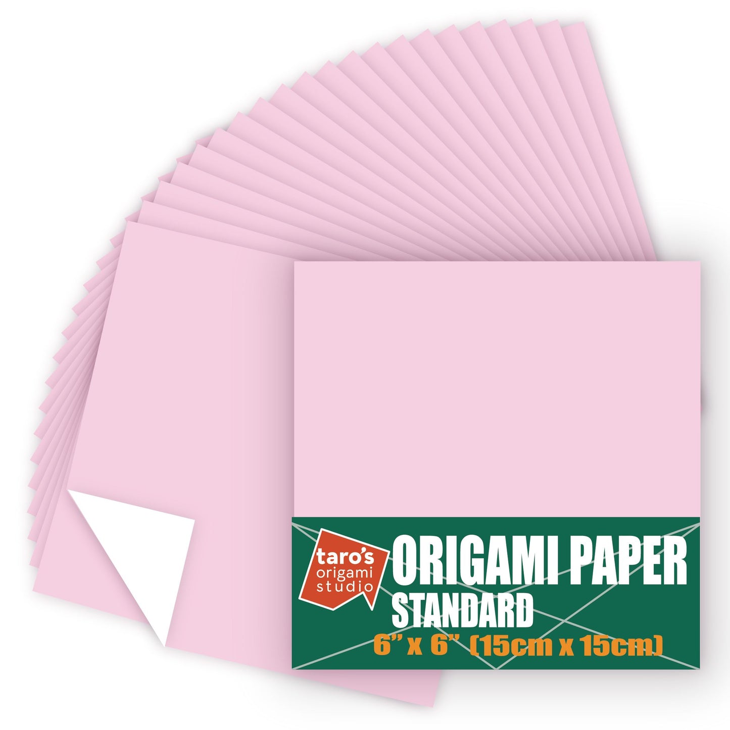 Standard 6 Inch One Sided Single Color (Light Pink) 50 Sheets (All Same Color) Square Easy Fold Premium Japanese Paper for Beginners (Made in Japan)
