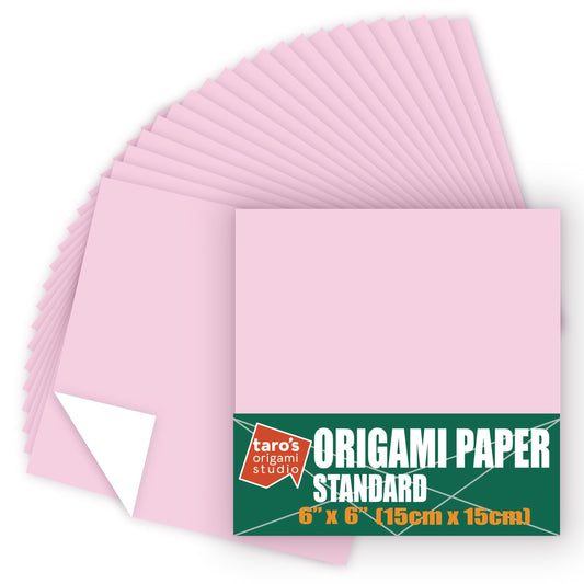 Standard 6 Inch One Sided Single Color (Light Pink) 50 Sheets (All Same Color) Square Easy Fold Premium Japanese Paper for Beginners (Made in Japan)