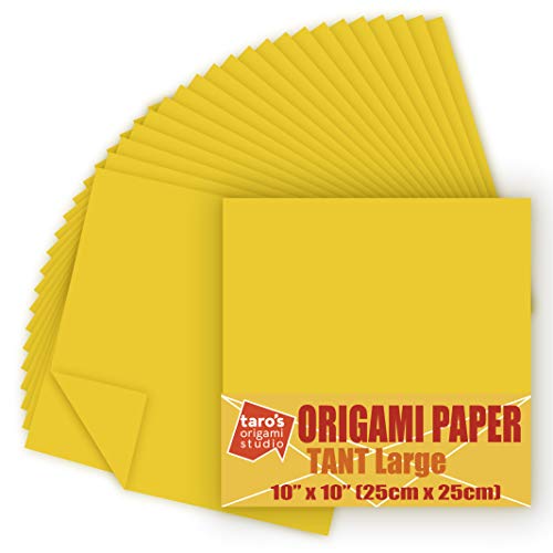 TANT Large 10 Inch (25 cm) Double Sided Single Color (Yellow) 20 Sheets