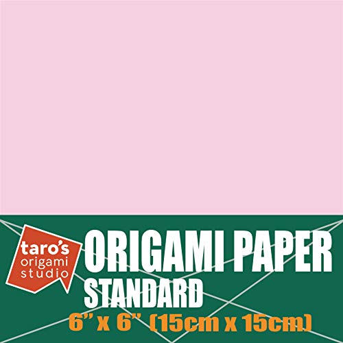 Standard 6 Inch One Sided Single Color (Light Pink) 50 Sheets (All Same Color) Square Easy Fold Premium Japanese Paper for Beginners (Made in Japan)