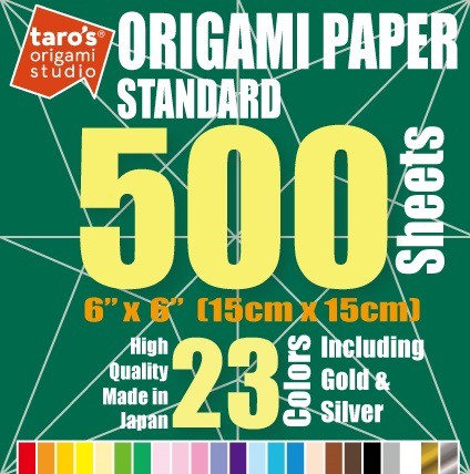 6 inch, 500 sheets, Single Side 23 Colors Including Gold and Silver