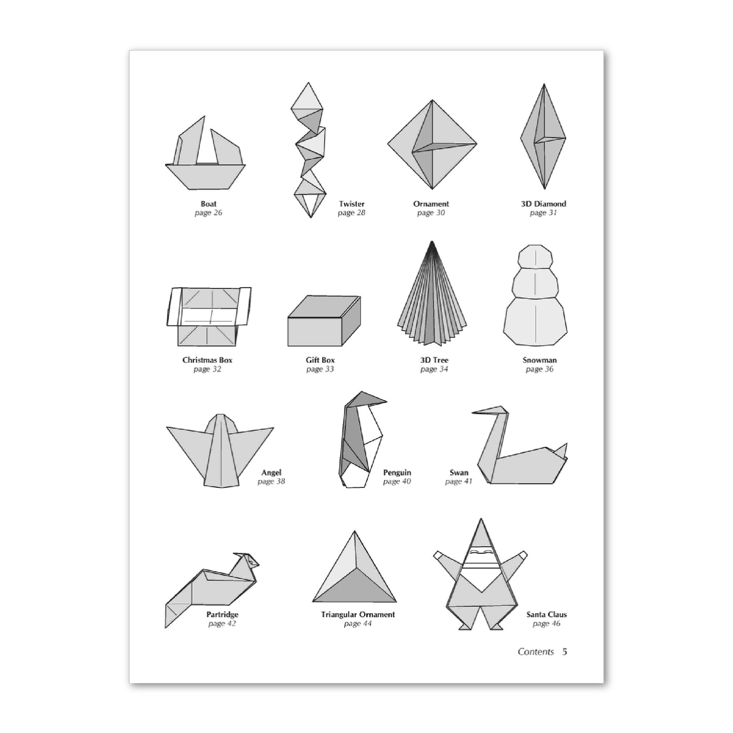 "Easy Christmas Origami" Book + Standard Paper Combo