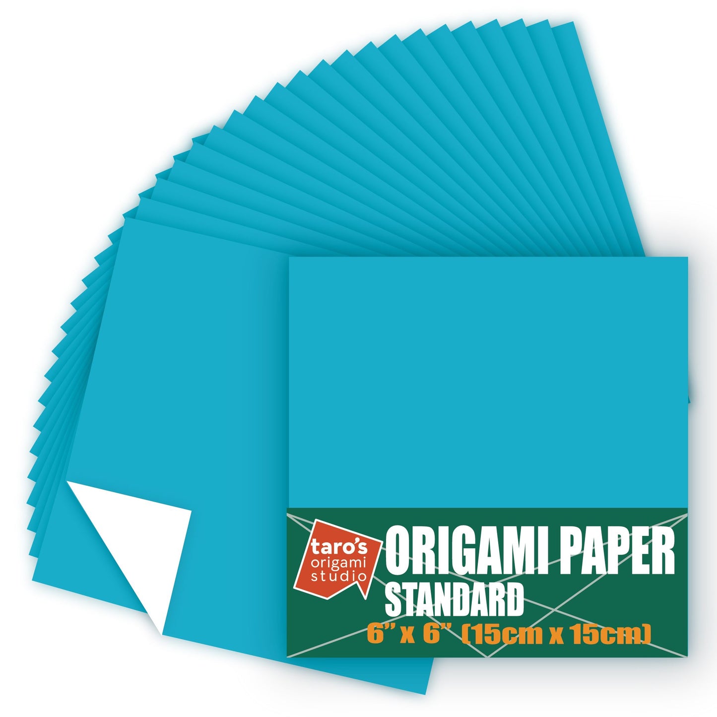 Standard 6 Inch One Sided Single Color (Light Blue) 50 Sheets (All Same Color) Square Easy Fold Premium Japanese Paper for Beginners (Made in Japan)