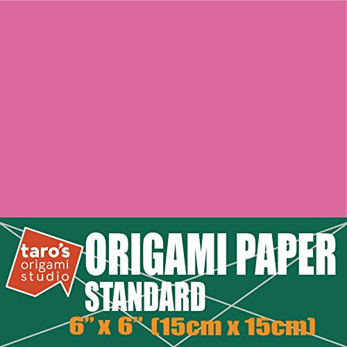 Standard 6 Inch One Sided Single Color (Pink) 50 Sheets (All Same Color) Square Easy Fold Premium Japanese Paper for Beginners (Made in Japan)