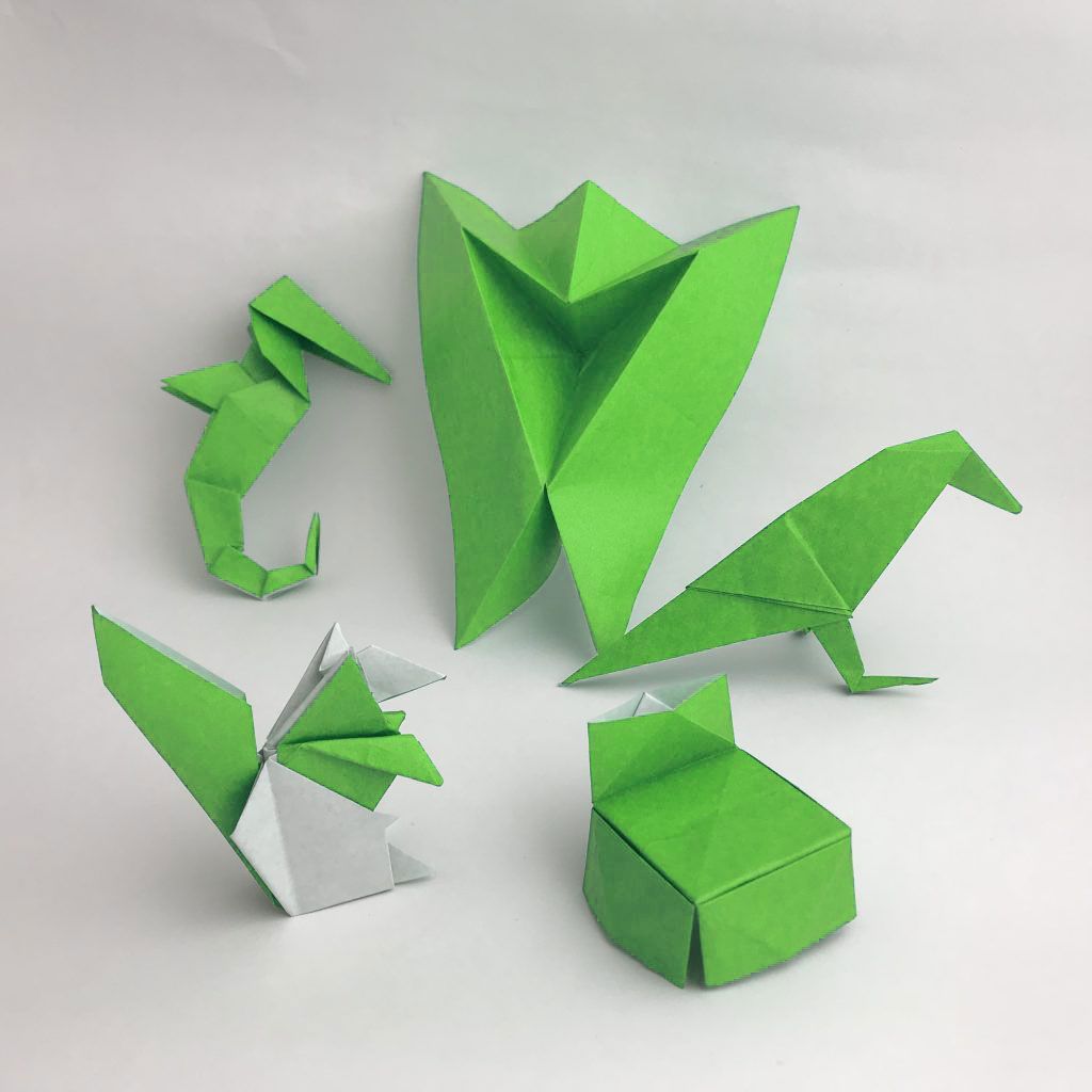 Standard 6 Inch One Sided Single Color (Green) 50 Sheets (All Same Color) Square Easy Fold Premium Japanese Paper for Beginners (Made in Japan)
