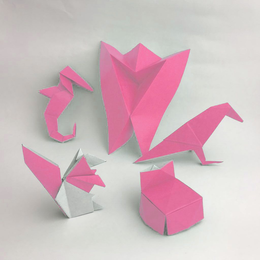 Standard 6 Inch One Sided Single Color (Pink) 50 Sheets (All Same Color) Square Easy Fold Premium Japanese Paper for Beginners (Made in Japan)
