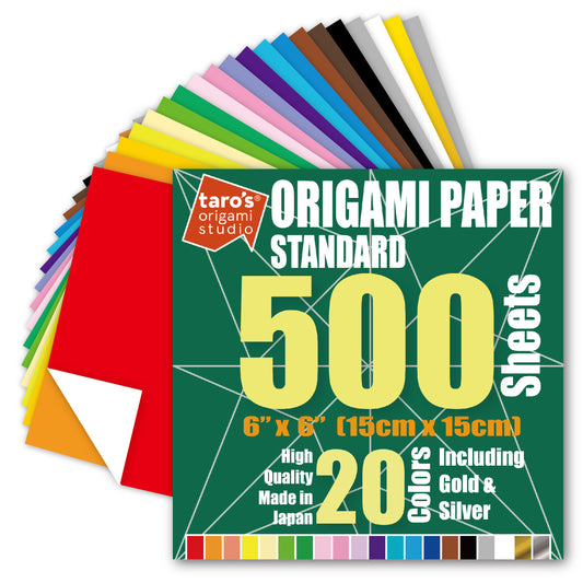 6 Inch One Sided 20 Colors 500 Sheets (Gold and Silver Included)