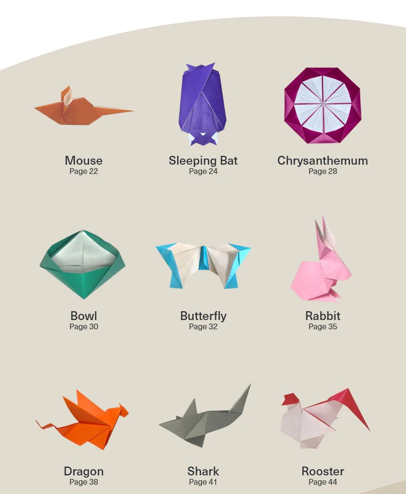 Elementary Origami Book and Standard Origami Paper Combo