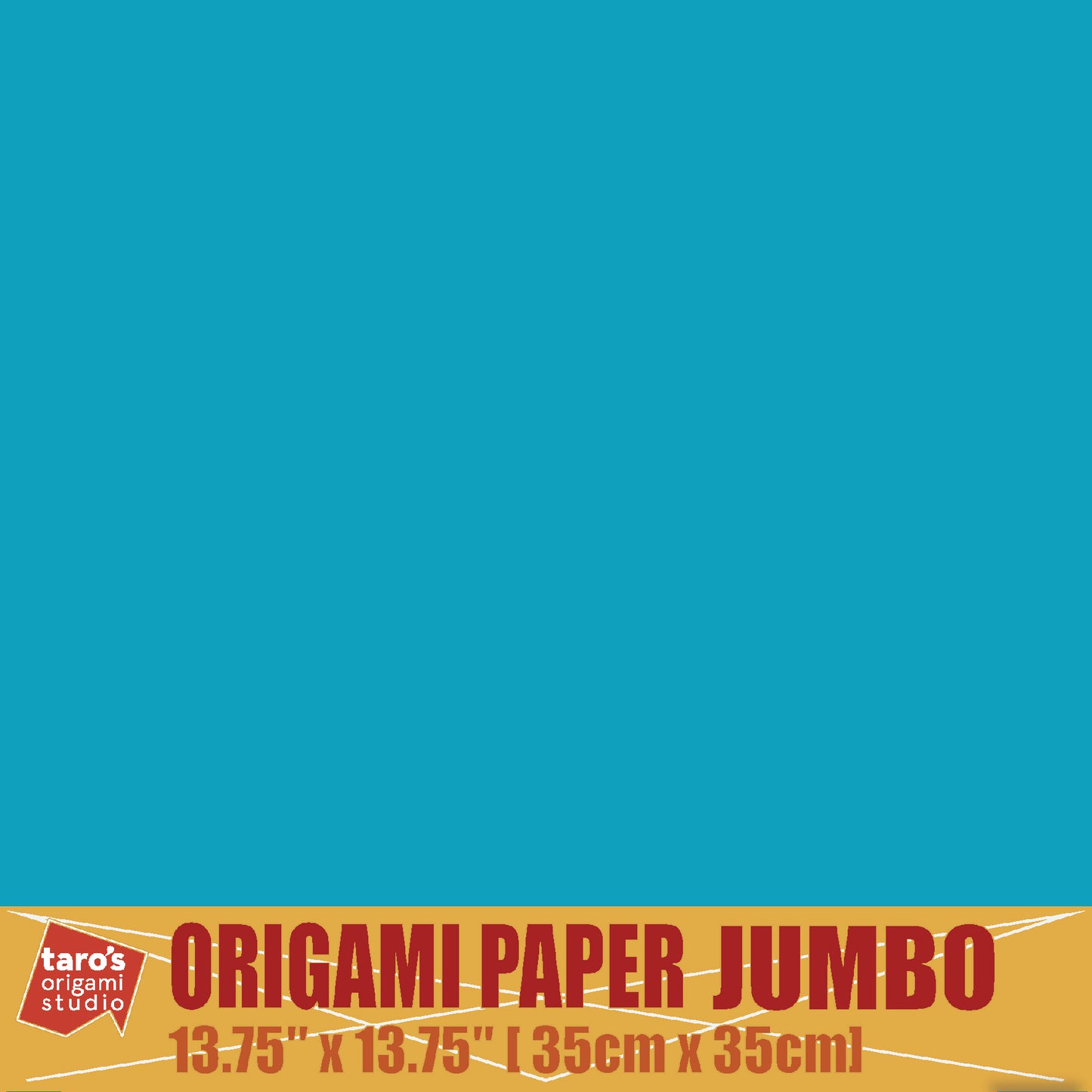 [Taro's Origami Studio] TANT Jumbo 13.75 Inch (35 cm) Double Sided Single Color (Turquoise) 20 Sheets (All Same Color) for Beginner to Expert (Made in Japan)