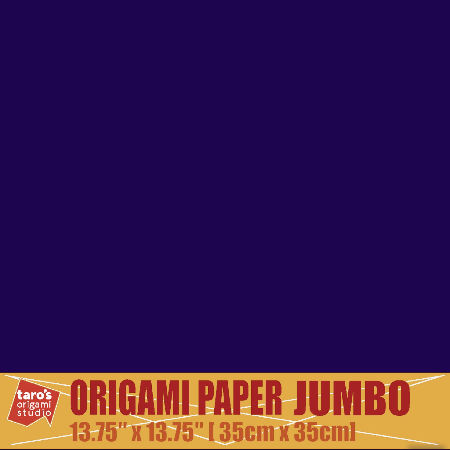 [Taro's Origami Studio] TANT Jumbo 13.75 Inch (35 cm) Double Sided Single Color (Navy) 20 Sheets (All Same Color) for Beginner to Expert (Made in Japan)