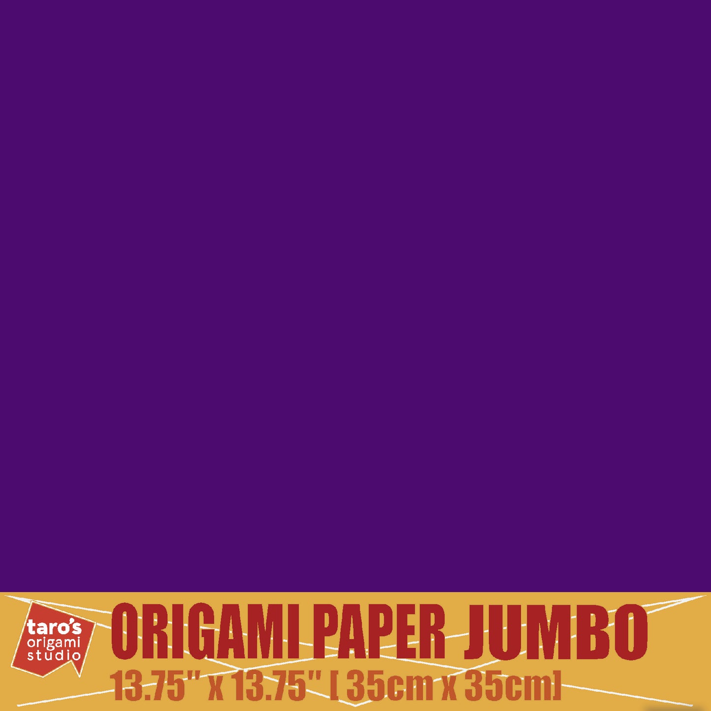 [Taro's Origami Studio] TANT Jumbo 13.75 Inch (35 cm) Double Sided Single Color (Purple) 20 Sheets (All Same Color) for Beginner to Expert (Made in Japan)