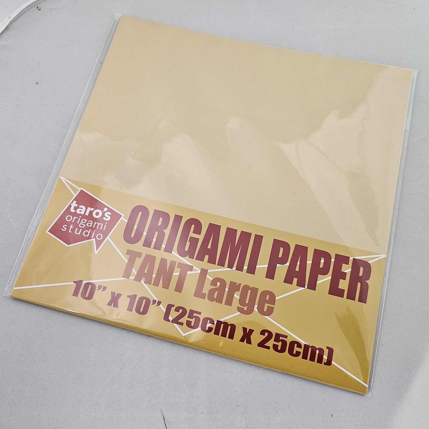 TANT Large 10 Inch (25 cm) Double Sided Single Color (Beige) 20 Sheets (All Same Color) for Origami Artist from Beginner to Expert (Made in Japan)