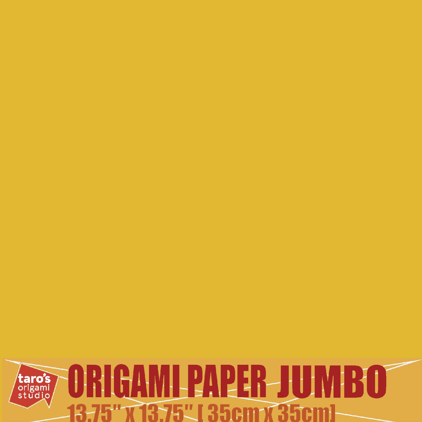 [Taro's Origami Studio] TANT Jumbo 13.75 Inch (35 cm) Double Sided Single Color (Yellow) 20 Sheets (All Same Color) for Beginner to Expert (Made in Japan)