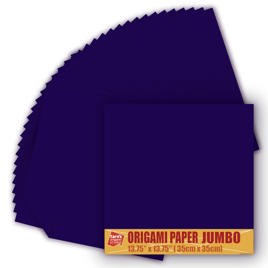 [Taro's Origami Studio] TANT Jumbo 13.75 Inch (35 cm) Double Sided Single Color (Navy) 20 Sheets (All Same Color) for Beginner to Expert (Made in Japan)