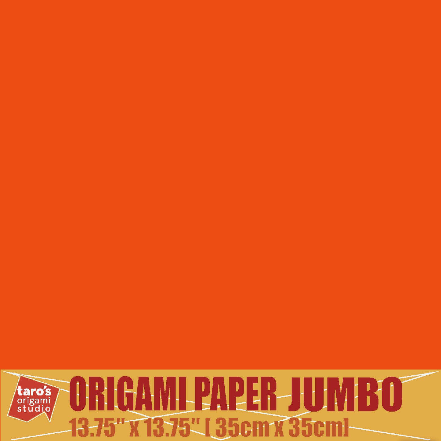 [Taro's Origami Studio] TANT Jumbo 13.75 Inch (35 cm) Double Sided Single Color (Pumpkin) 20 Sheets (All Same Color) for Beginner to Expert (Made in Japan)