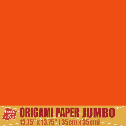 [Taro's Origami Studio] TANT Jumbo 13.75 Inch (35 cm) Double Sided Single Color (Pumpkin) 20 Sheets (All Same Color) for Beginner to Expert (Made in Japan)