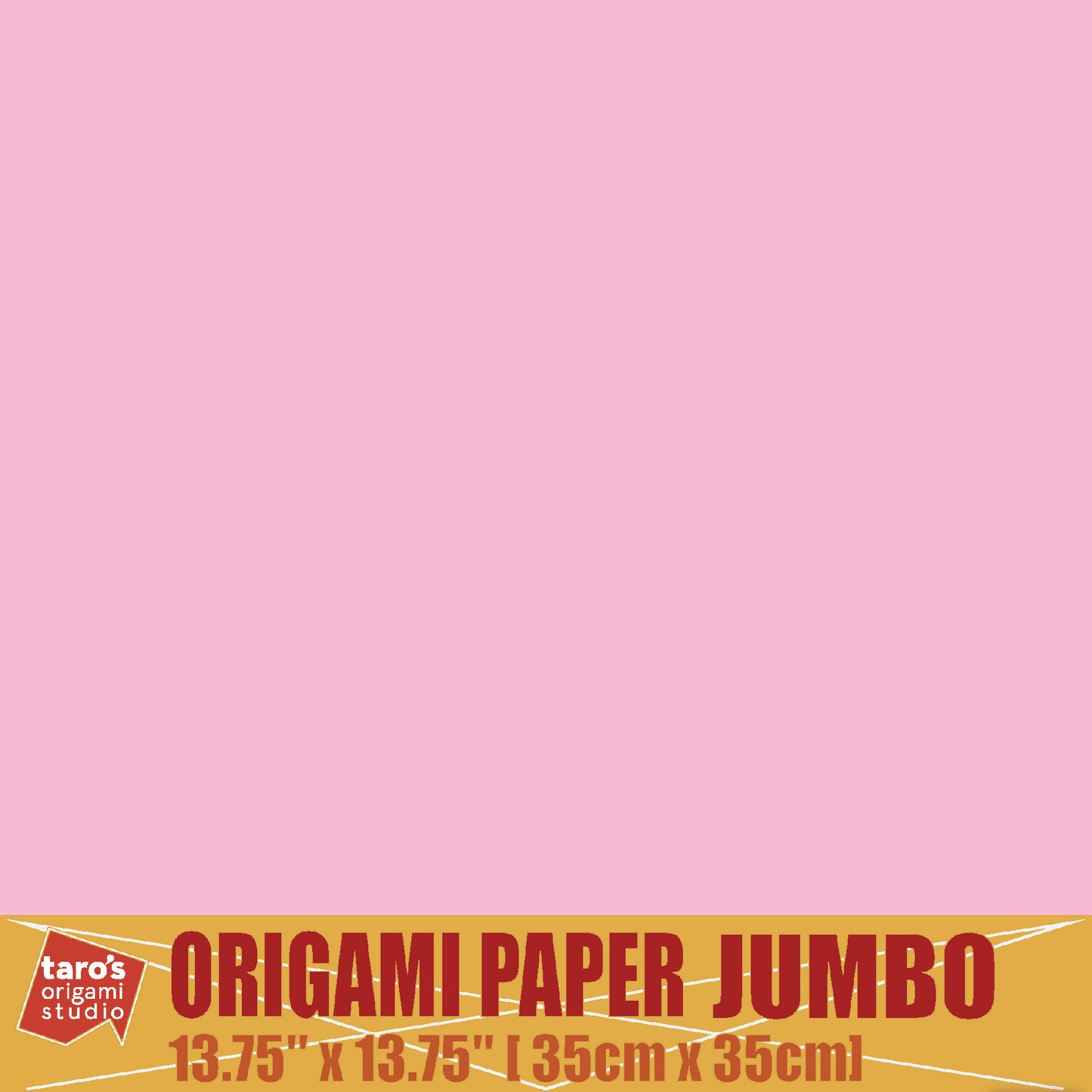 [Taro's Origami Studio] TANT Jumbo 13.75 Inch (35 cm) Double Sided Single Color (Peach) 20 Sheets (All Same Color) for Beginner to Expert (Made in Japan)