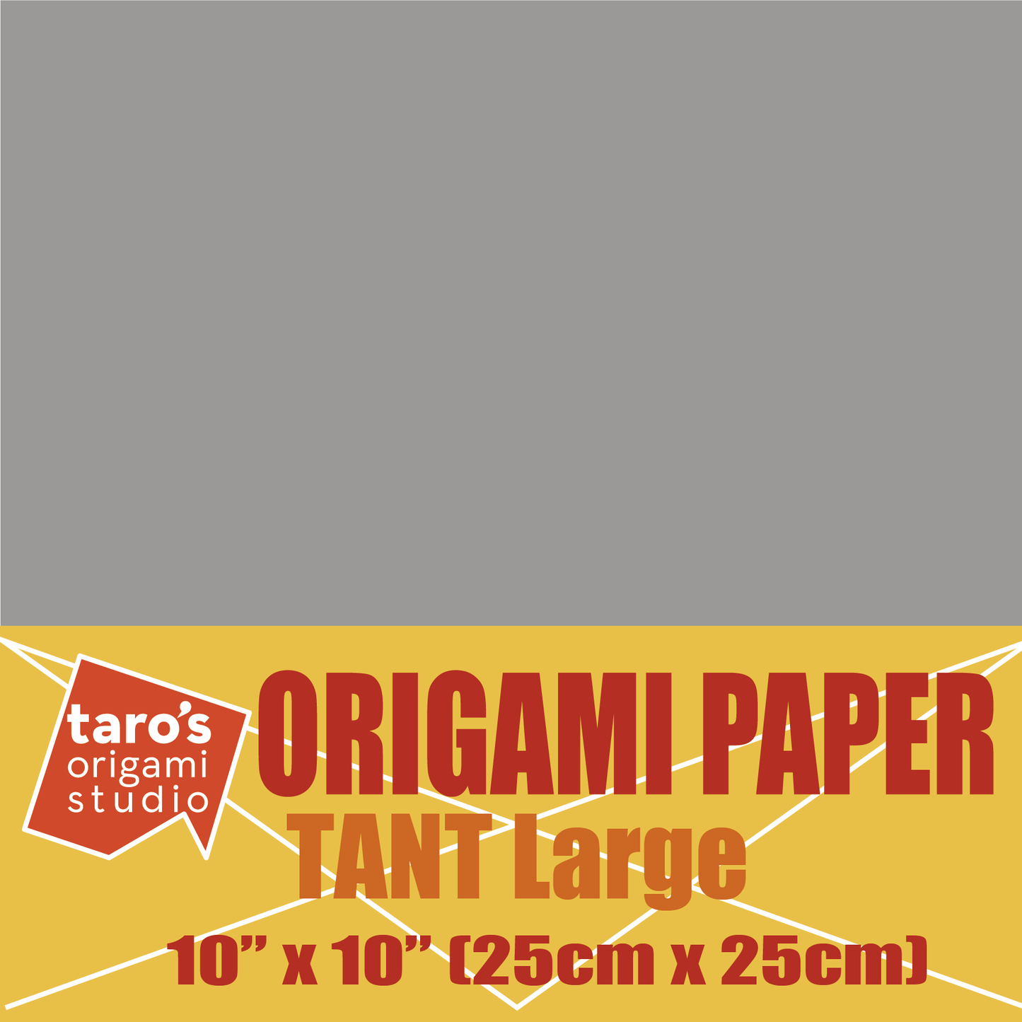TANT Large 10 Inch (25 cm) Double Sided Single Color (Grey) 20 Sheets (All Same Color) for Origami Artist from Beginner to Expert (Made in Japan)