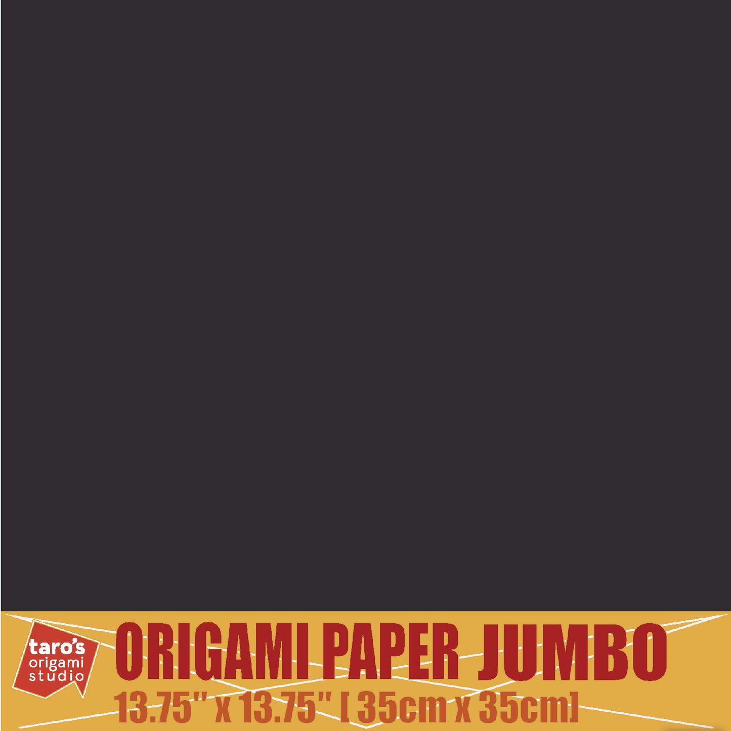 [Taro's Origami Studio] TANT Jumbo 13.75 Inch (35 cm) Double Sided Single Color (Black) 20 Sheets (All Same Color) for Beginner to Expert (Made in Japan)