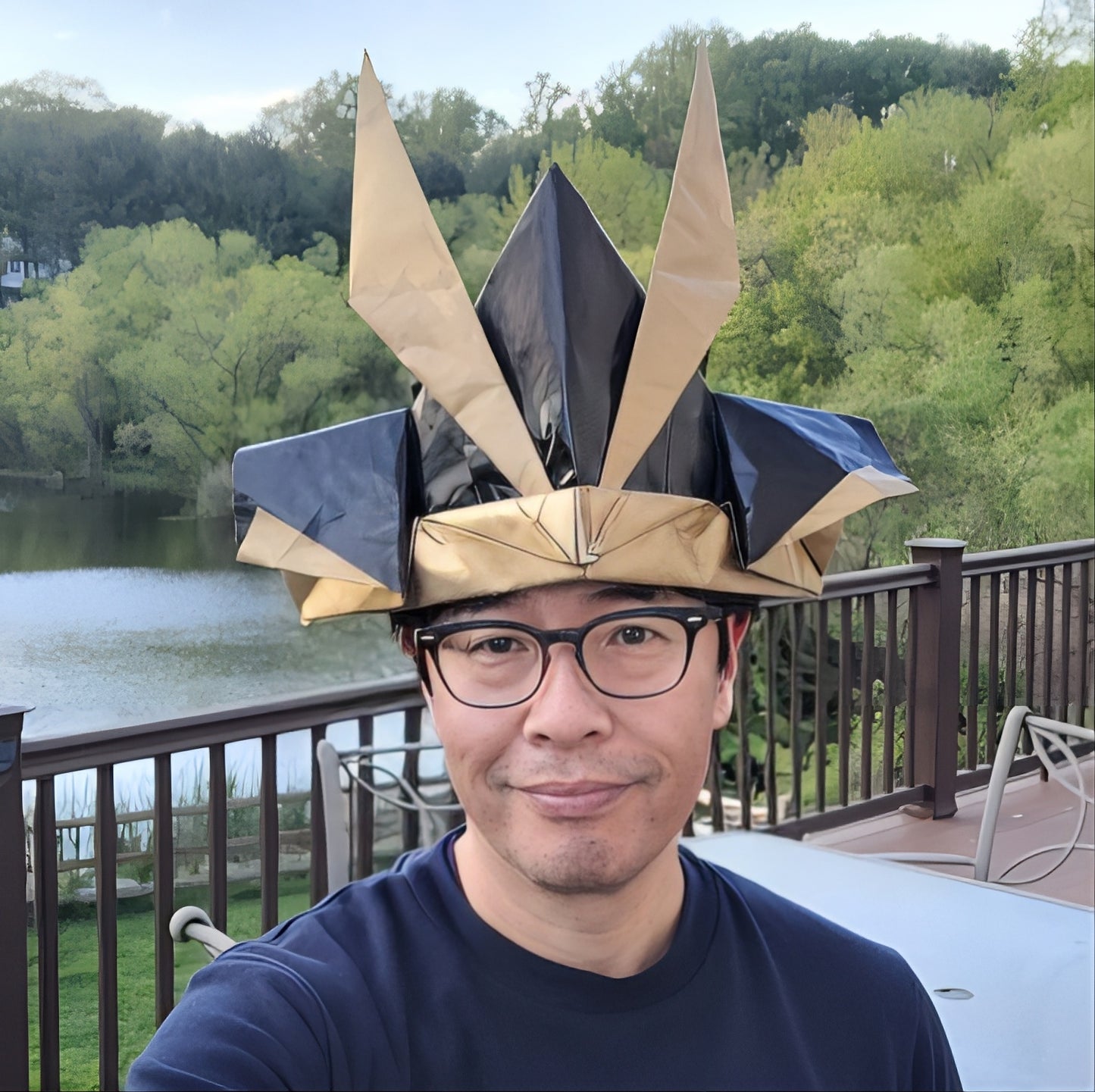 Completed Origami Samurai Helmet