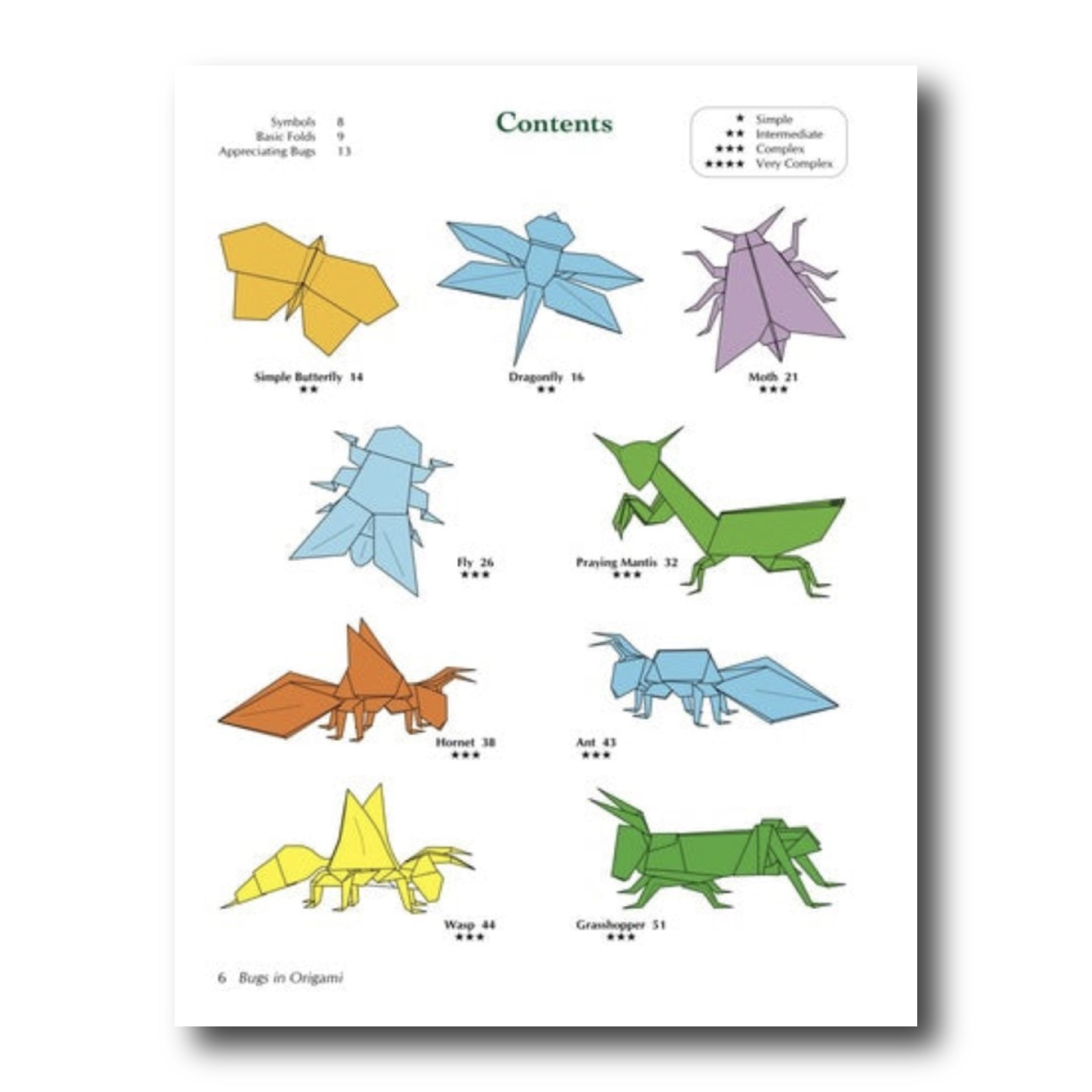 Origami Bug Patterns Bugs in Origami – Taro's Origami Studio Store