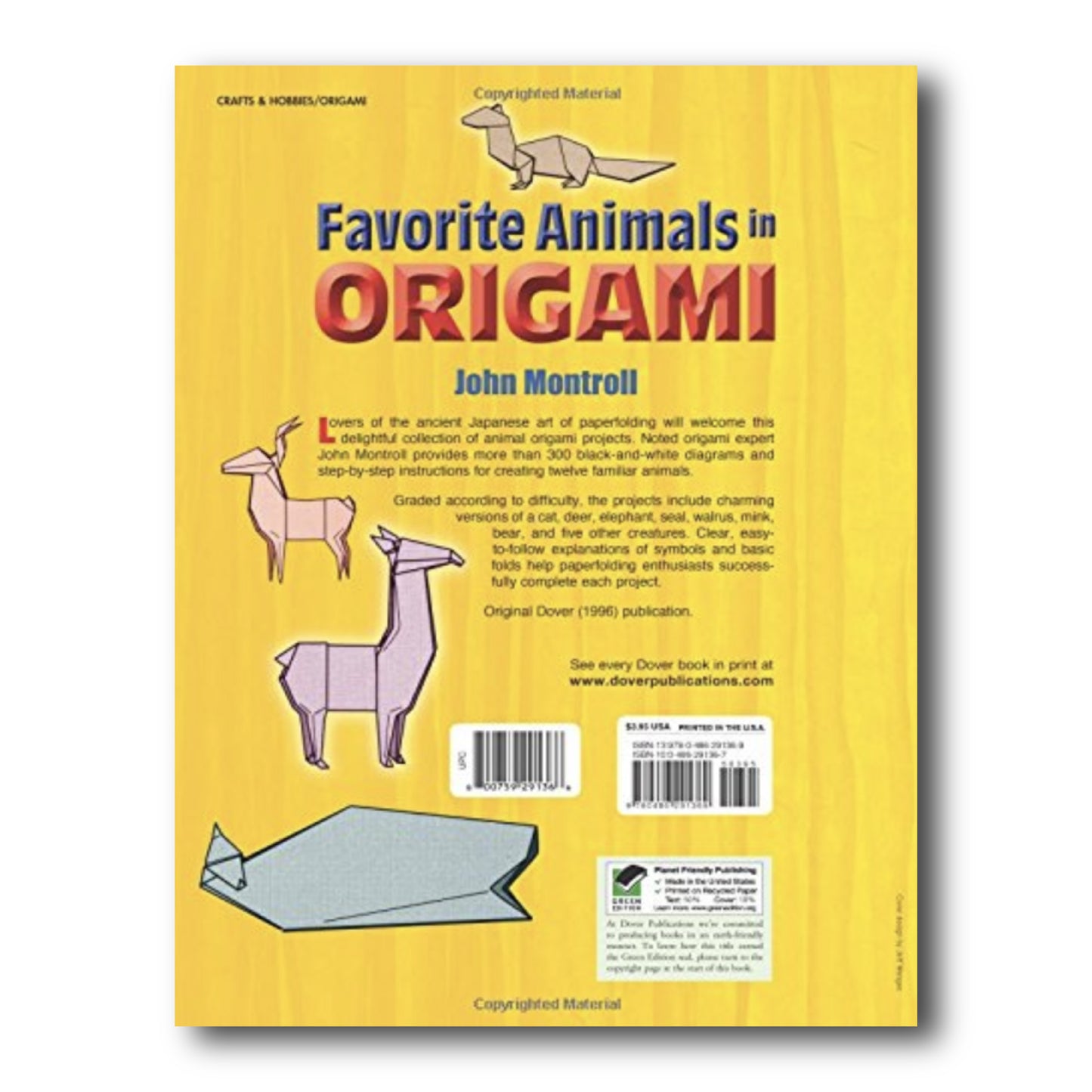 Favorite Animals in Origami: Step-By-Step Instructions for 12 Models
