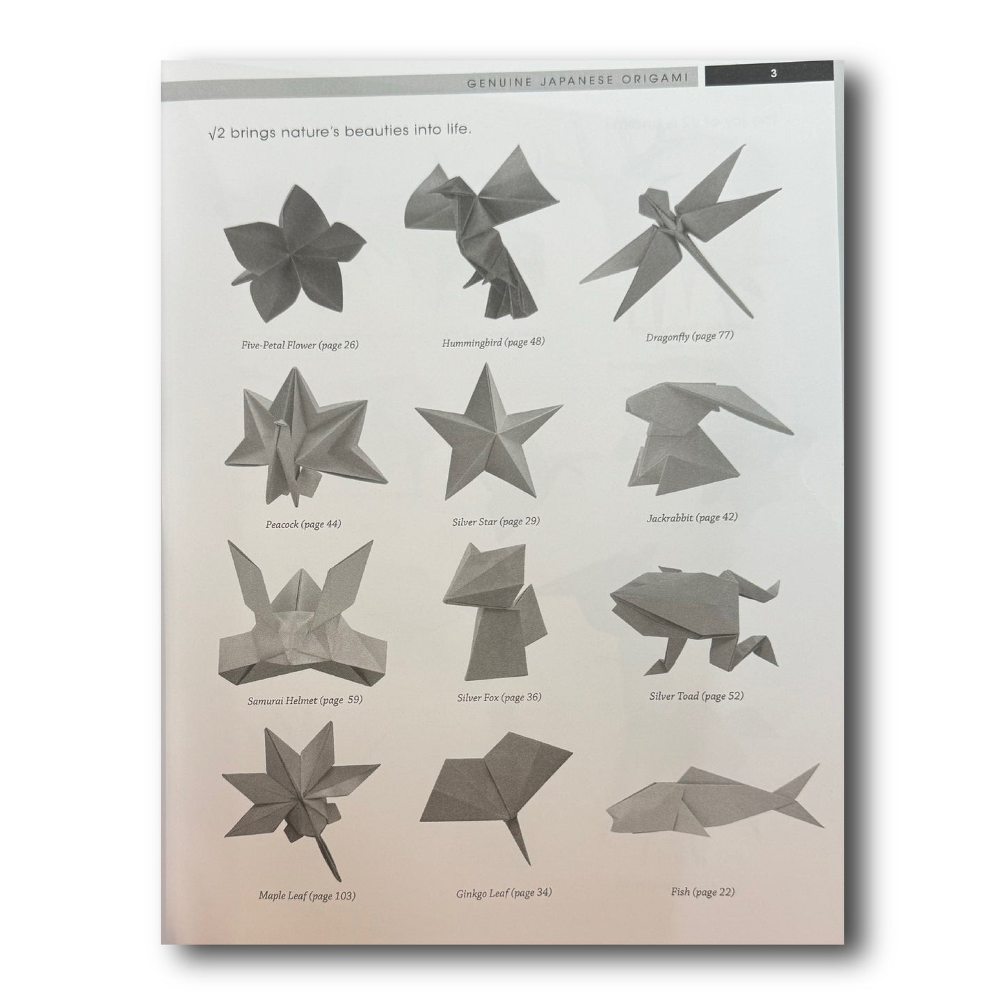 Genuine Japanese Origami, Book 1: 33 Mathematical Models Based Upon (the square root of) 2
