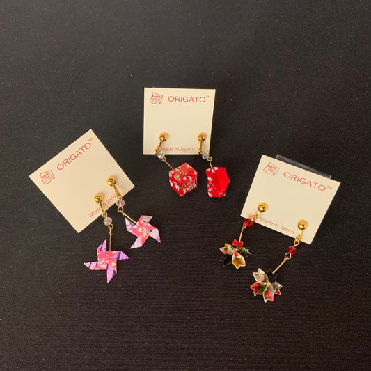 [ORIGATO] Earrings (Ear Clips) - Origami Accessories (Handmade in Japan) [Brooklyn Studio pickup only]