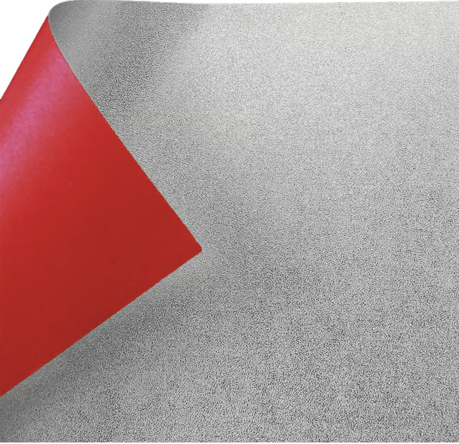 銀と赤の両面和紙折紙　単色　25㎝　10枚