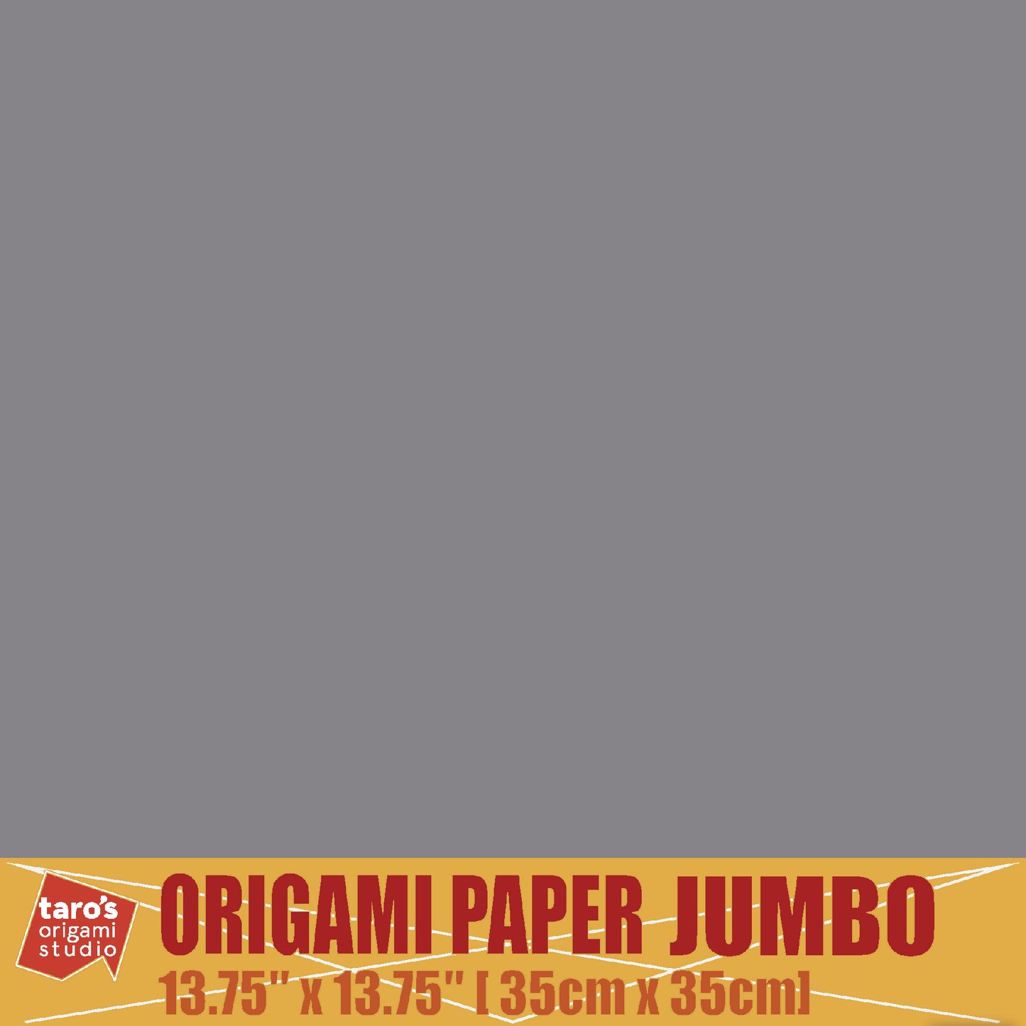 [Taro's Origami Studio] TANT Jumbo 13.75 Inch (35 cm) Double Sided Single Color (Grey) 20 Sheets (All Same Color) for Beginner to Expert (Made in Japan)