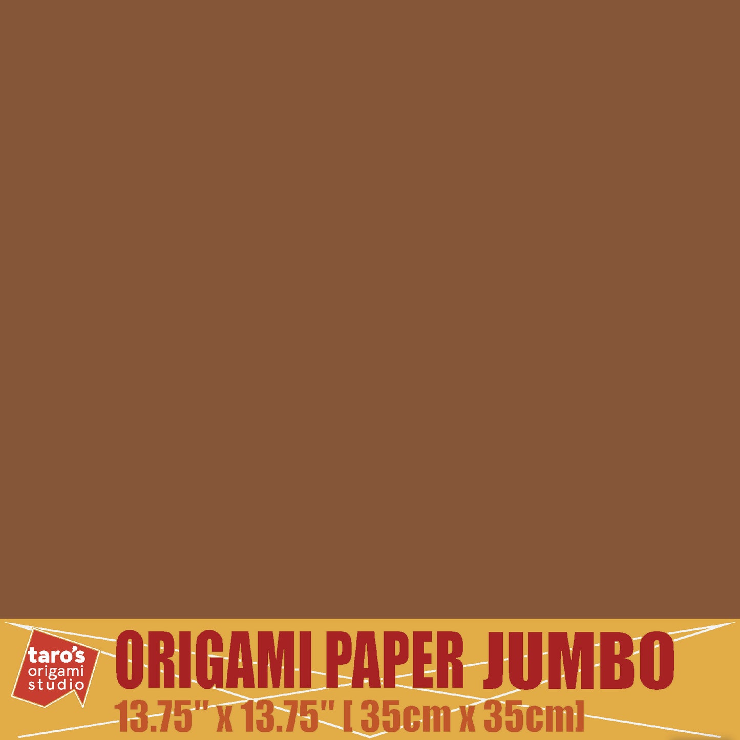 [Taro's Origami Studio] TANT Jumbo 13.75 Inch (35 cm) Double Sided Single Color (Dark Brown) 20 Sheets (All Same Color) for Beginner to Expert (Made in Japan)