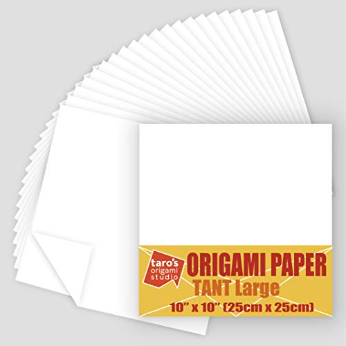 TANT Large 10 Inch (25 cm) Double Sided Single Color (White) 20 Sheets