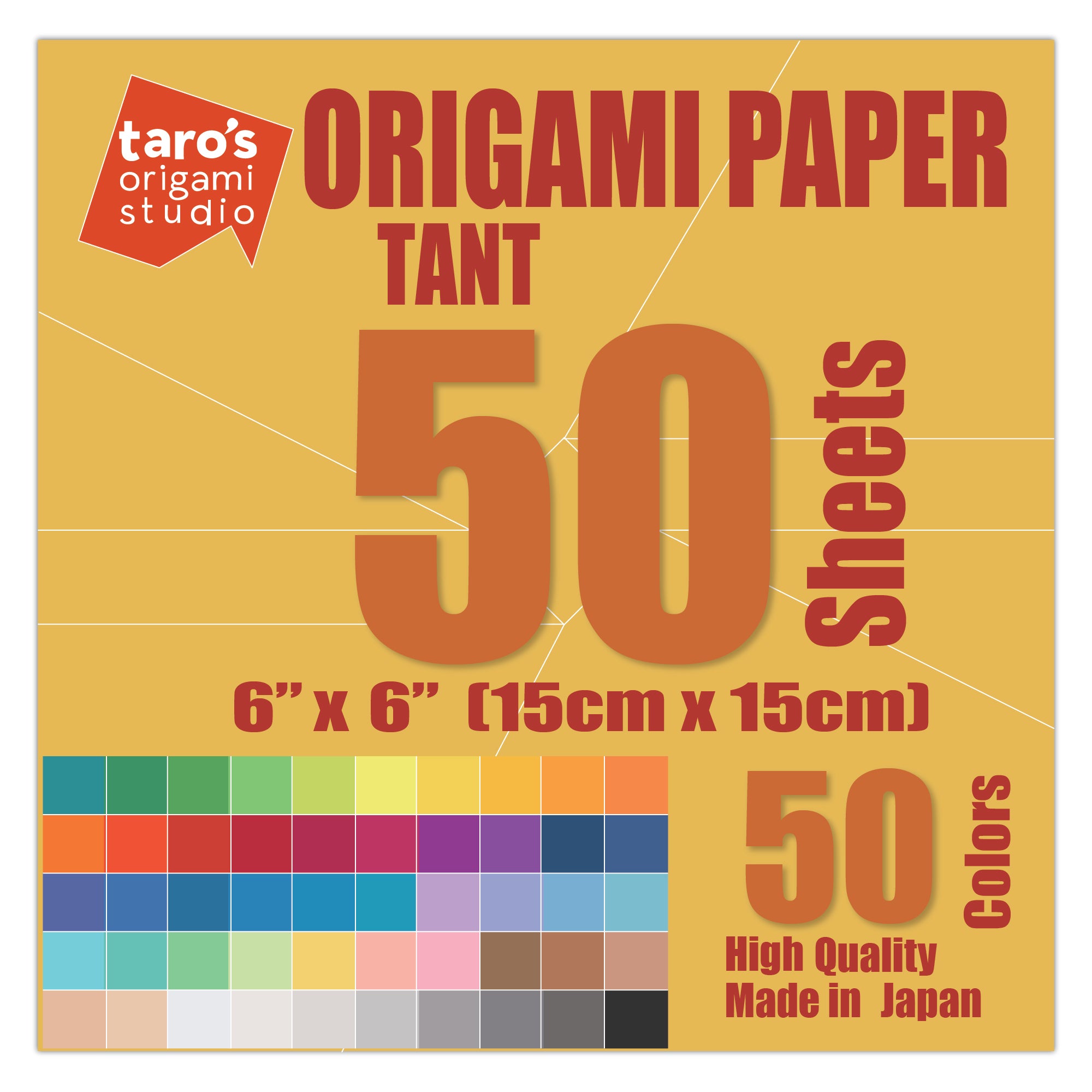 TANT Standard 6 Inch 15cm Japanese Origami Paper 50 Double Sided Sheets