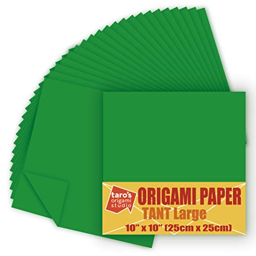 TANT Large 10 Inch (25 cm) Double Sided Single Color (Green) 20 Sheets