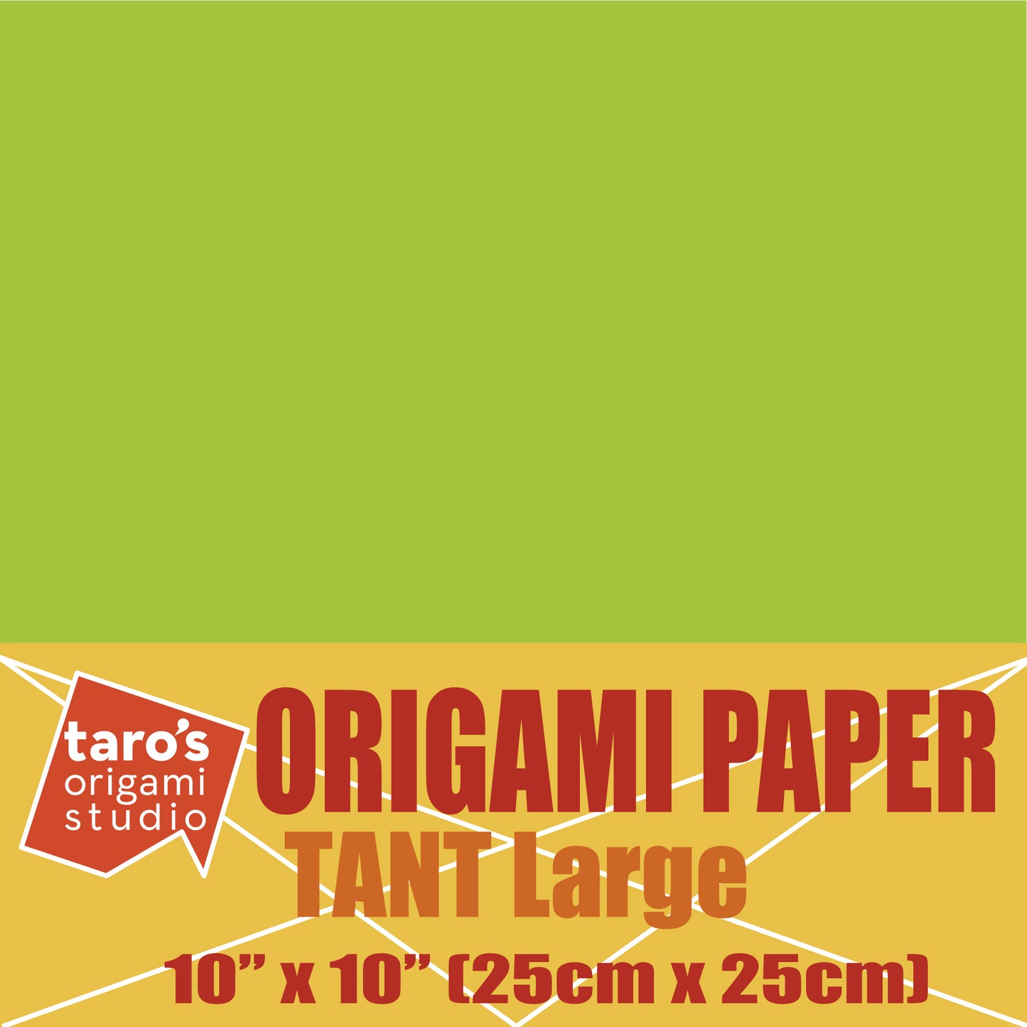 TANT Large 10 Inch (25 cm) Double Sided Single Color (Lime Green) 20 Sheets