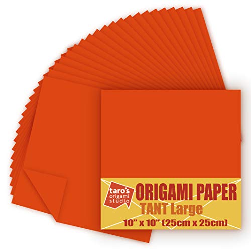 TANT Large 10 Inch (25 cm) Double Sided Single Color (Pumpkin) 20 Sheets