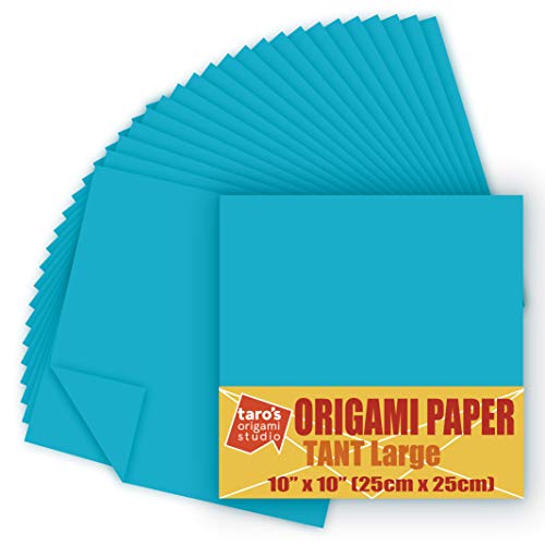 TANT Large 10 Inch (25 cm) Double Sided Single Color (Turquoise) 20 Sheets